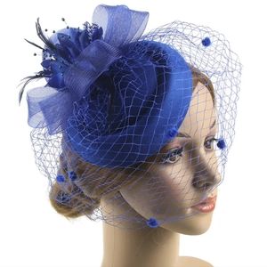 Elegant Royal Pillbox Lace Dotted Navy Veil Hat Fascinator by Beloved Mi…